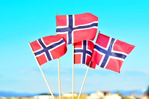 istock Four flags of Norway 1147079401