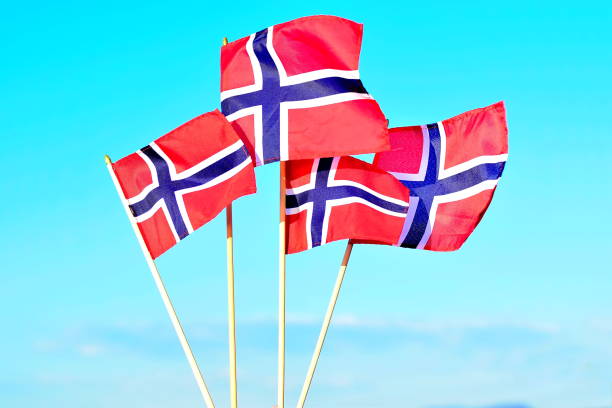 istock Four flags of Norway 1147079420