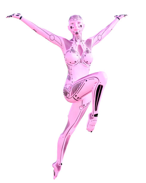 istock Woman robot. Metal droid. Artificial Intelligence. 1147083503
