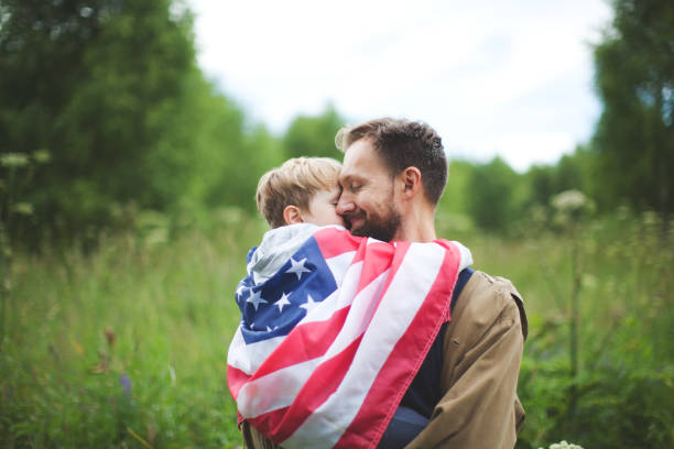 istock Father with son celebrating Independence day 1147085259