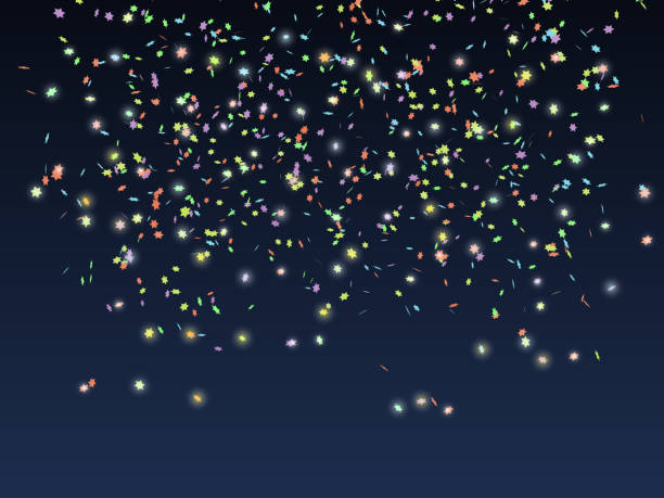 istock Background with luminous confetti. A lot of colorful shining stars. Vector illustration 1147086772