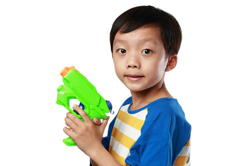 Children playing with toy guns