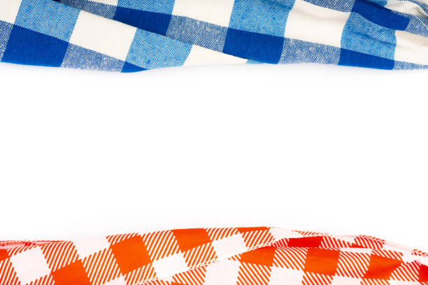 close macro view of red and white vichy pattern