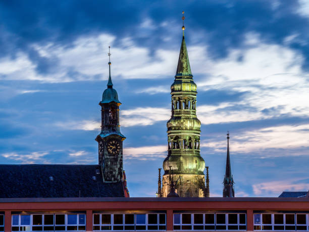 Dome Zwickau in Germany at night