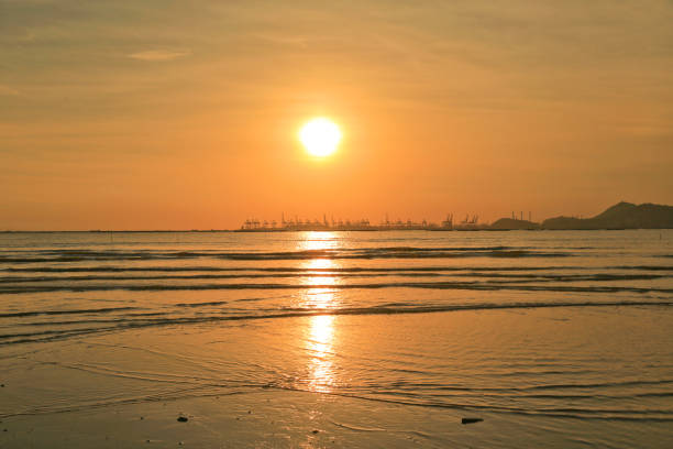 istock Sandy beach has orange color, Ha Pak Nai 1147091824