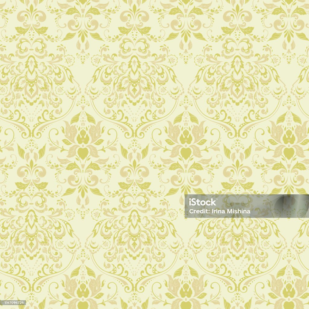 Hình Nền Cổ Điển Damask Trang Hoàng Công Phu Mẫu Liền Mạch Vector ...