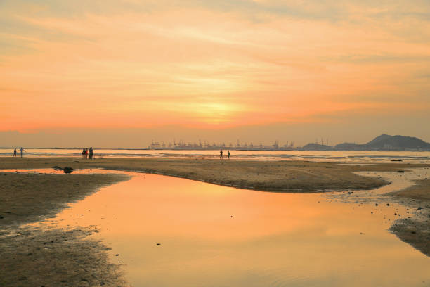 istock Sandy beach has orange color, Ha Pak Nai 1147094968