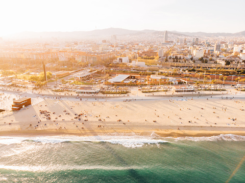 Vista aérea de la playa de la Barceloneta photo