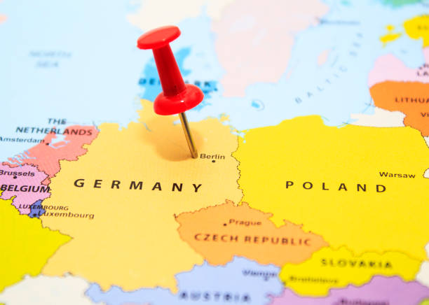 istock Push pin pointing a Berlin, Germany, a member of EU 1147100723
