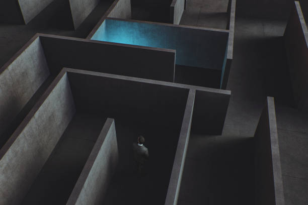 istock Businessman lost in maze 1147106553