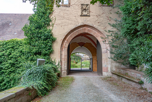 The Gate of Old Castle Ruins in Baden-Baden, Germany