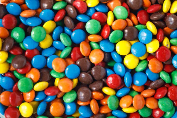 Colored smarties as a background