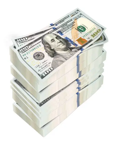 Photo of Dollar money 3D.(with Clipping Path).