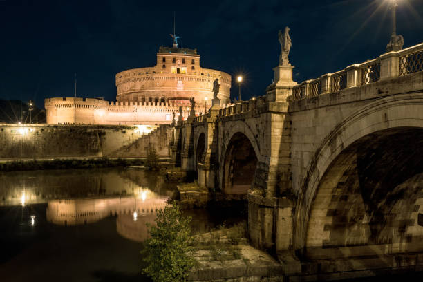 istock Castel and Ponte Sant'Angelo at night, Rome, Italy 1147111216