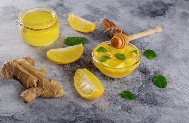 istock Cinnamon.Honey.Ginger. Lemon.Image of stone texture. An interesting background with a fascinating texture 1147112804