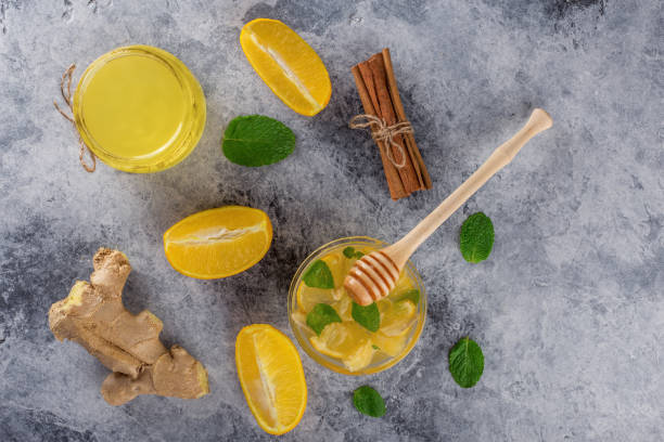 istock Cinnamon.Honey.Ginger. Lemon.Image of stone texture. An interesting background with a fascinating texture 1147112809