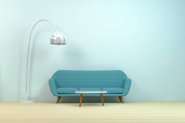 istock Modern living room interior with sofa and lamp,table, 3d rendering 1147114751