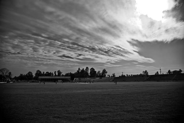 White clouds covering a stadium in the sky  unique stock photo