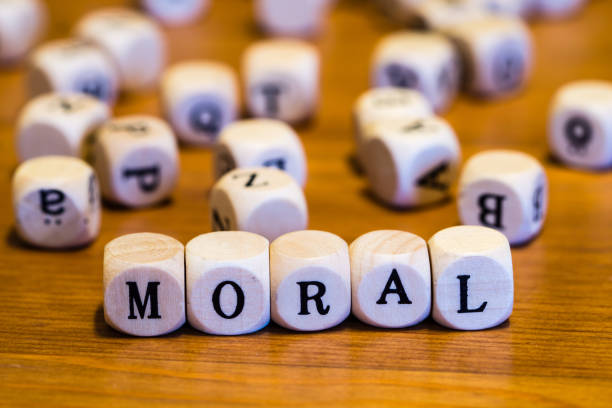 Moral with wooden cubes written in german