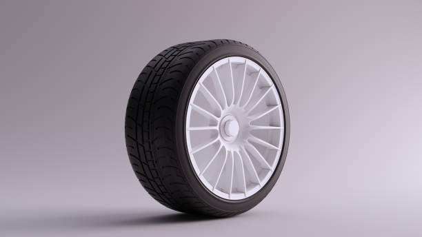 istock White Alloy Rim Wheel 18 Thin Spokes Open Wheel Design with Racing Tyre 1147117390