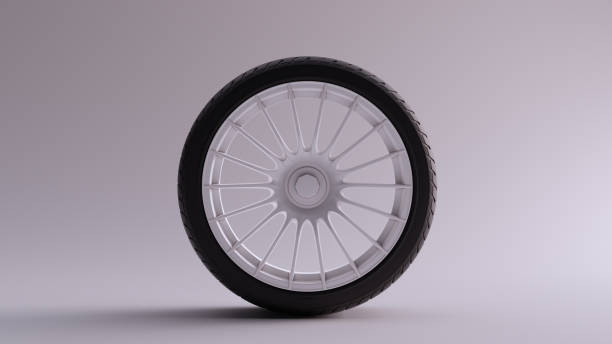 istock White Alloy Rim Wheel 18 Thin Spokes Open Wheel Design with Racing Tyre 1147117419