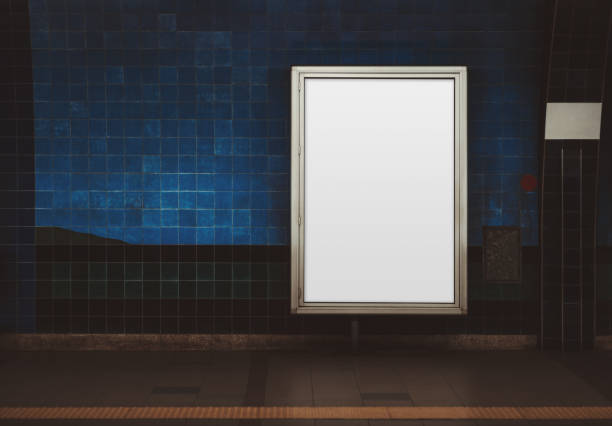 istock Mockup of poster on a metro platform 1147118719