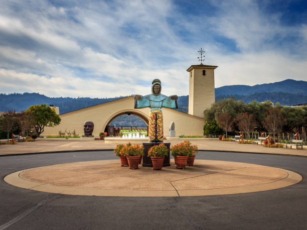 robert mondavi winery ingresso napa california - napa napa valley california flower foto e immagini stock