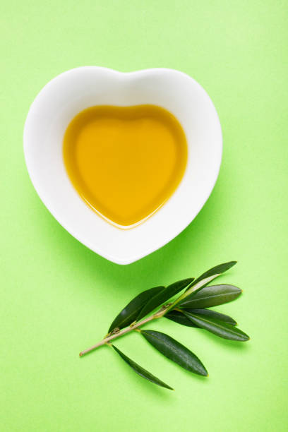istock extra virgin olive oil with olive branch 1147122179