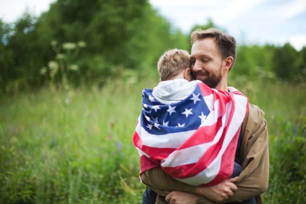 istock Father with son celebrating Independence day 1147123510