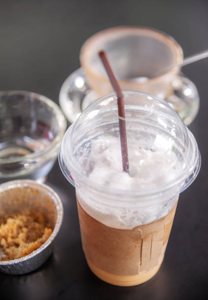 istock Cappuccino ice coffee in a glass 1147123560