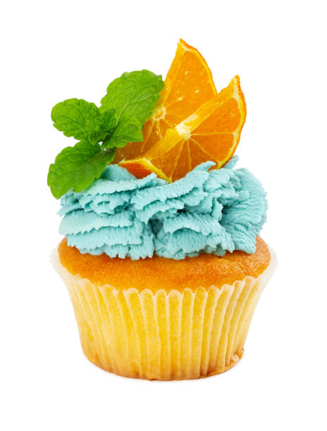 istock Cupcake with fresh mint and slices of orange 1147126381