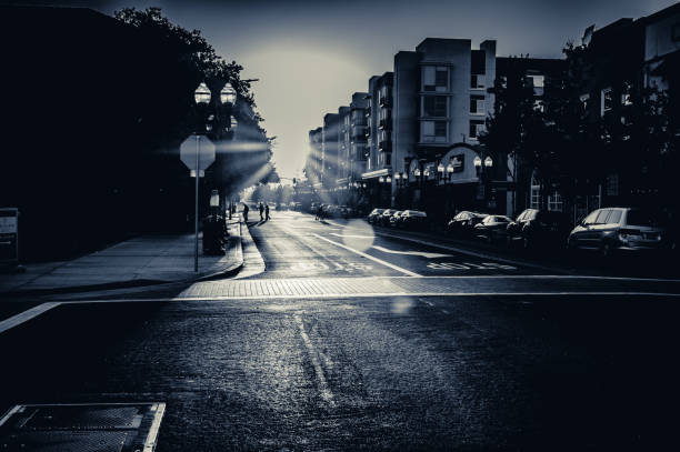 istock Sunset in a street 1147126418