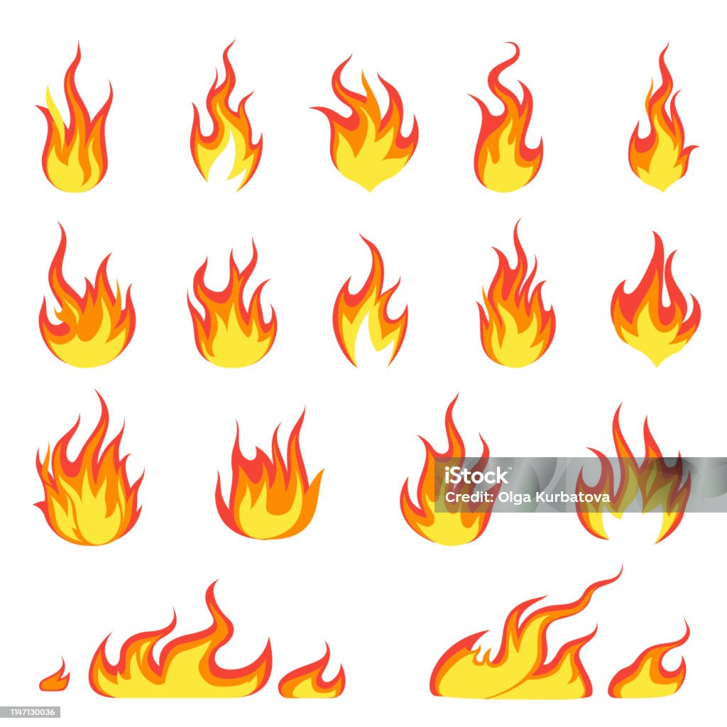 Ilustración de Llama De Fuego De Dibujos Animados Imagen De Incendios  Encendido Ardiente Ardiente Fuego Inflamable Explosión De Calor Llamas  Concepto De Vector De Energía y más Vectores Libres de Derechos de