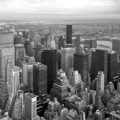 New York City aerial view seen from a high rise office building