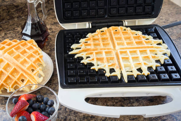 A close up image of the interior of a Waffle Maker