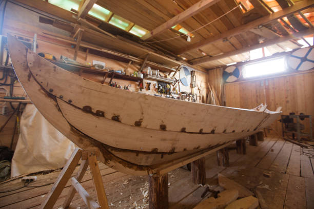 istock Wooden boat in the barn 1147134945