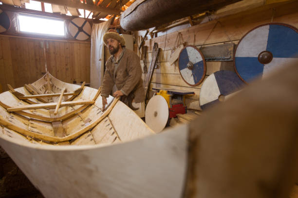 istock Wooden boat in the barn 1147134960