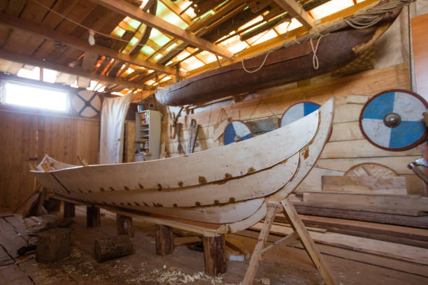 istock Wooden boat in the barn 1147134970