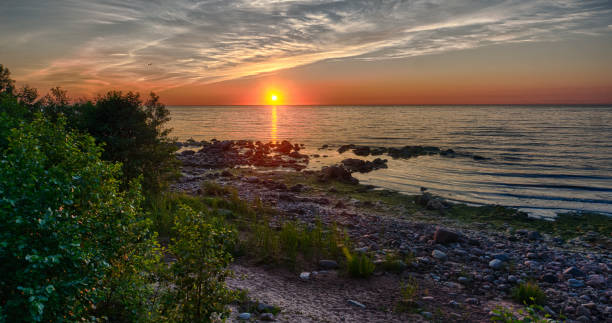 istock Colorful sunset over Baltic sea 1147140862