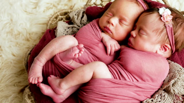 Twin Newborns Stock Videos and Royalty-Free Footage - iStock