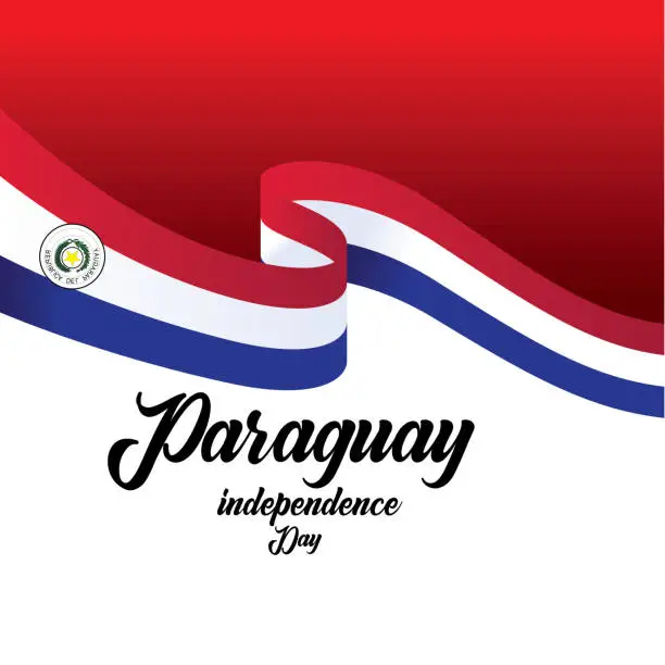 Vector illustration of Vector illustration of a background for Paraguay Happy Independence day. - Vector