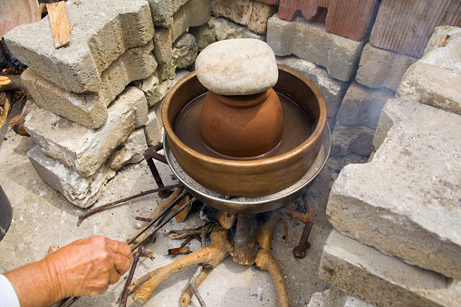 View of preparation phase of a Western Anatolian meal \