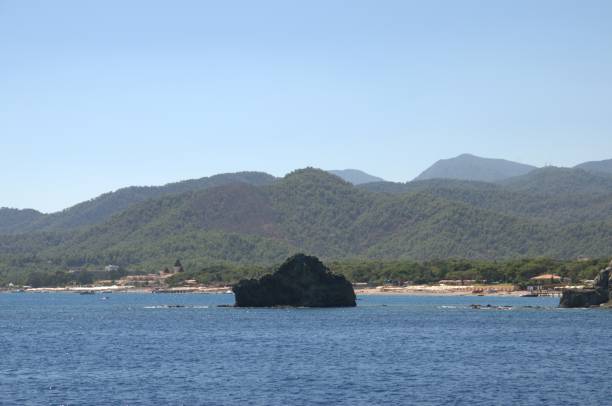 istock Big rock close-up in the Mediterranean Sea. 1147152596
