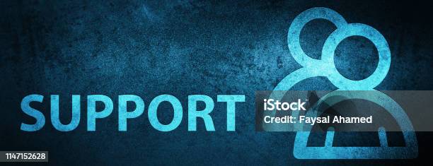 Please Support Blue Support Special Blue Banner Background Stock Illustration - Download ...