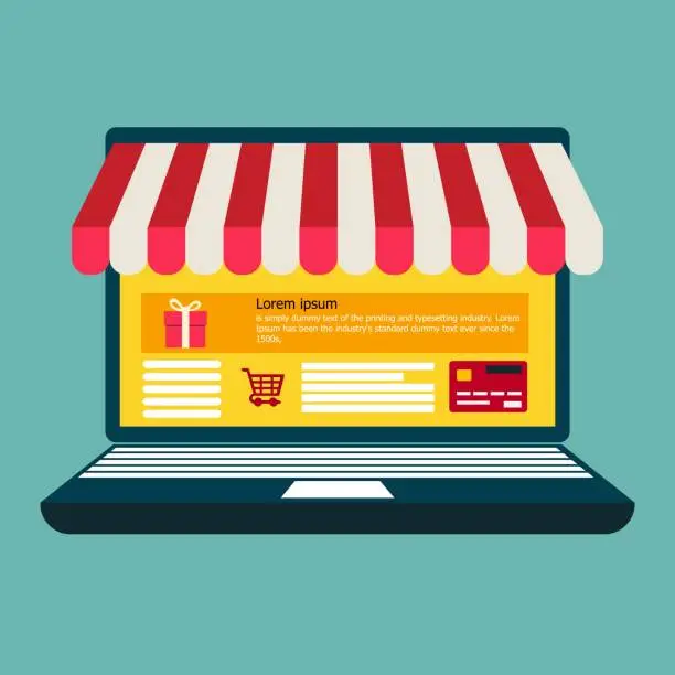 Vector illustration of Online internet shopping