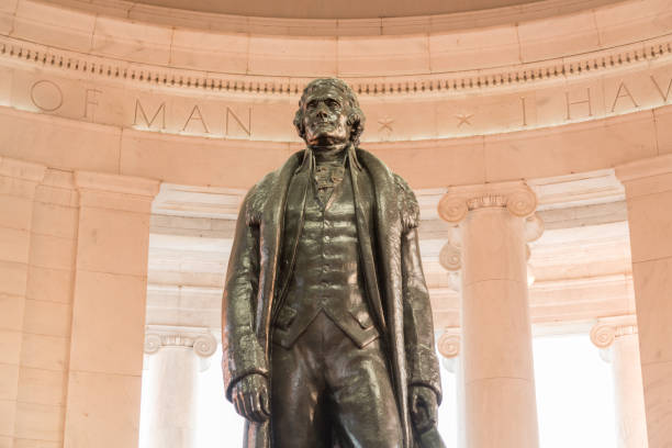 statua di thomas jefferson washington dc - thomas jefferson foto e immagini stock