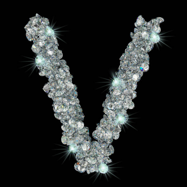 Letter V From Diamonds 3d Rendering Isolated On Black Background Stock Photo - Download Image Now - iStock Letter V From Diamonds 3d Rendering Isolated On Black Background Stock Photo - Download Image Now - iStock