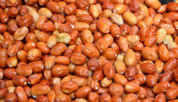 istock Dried date fruit on the market stand as a background 1147157381