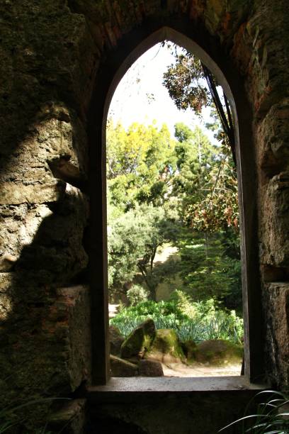 istock Ancient stone ruins in a leafy garden of Sintra 1147157675