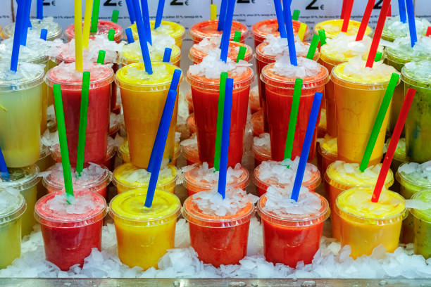 Fresh fruit juices at the Market in Barcelona